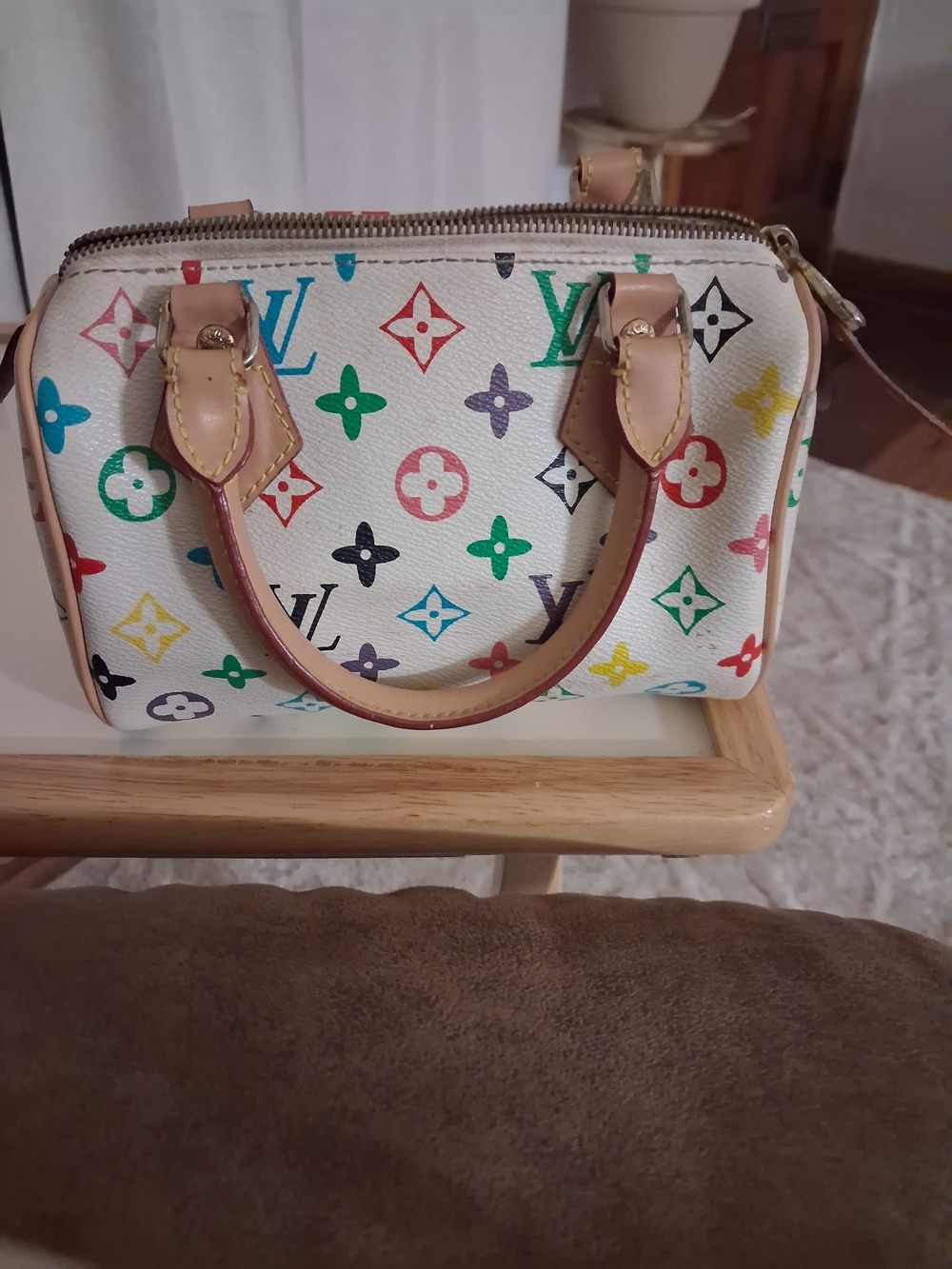 Louis Vuitton Multicolor Mini Speedy Bag - White with Multicolor Monogram
